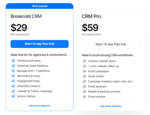 Breakcold Pricing Plans