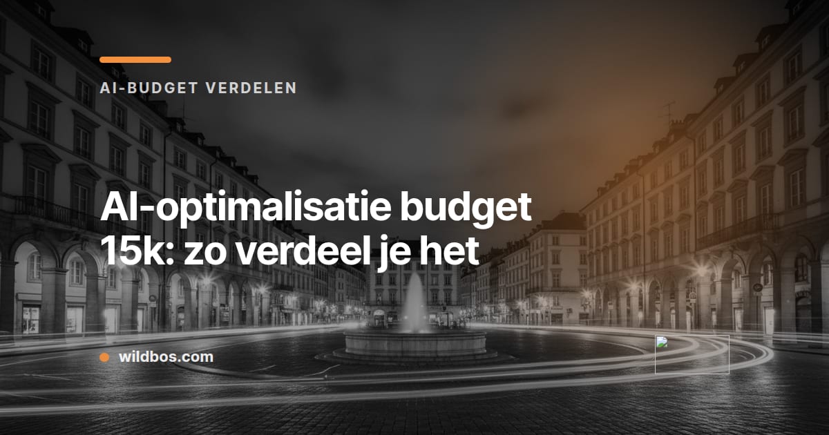 Kaart van Wildbos over het verdelen van een AI-optimalisatiebudget van 15.000 euro