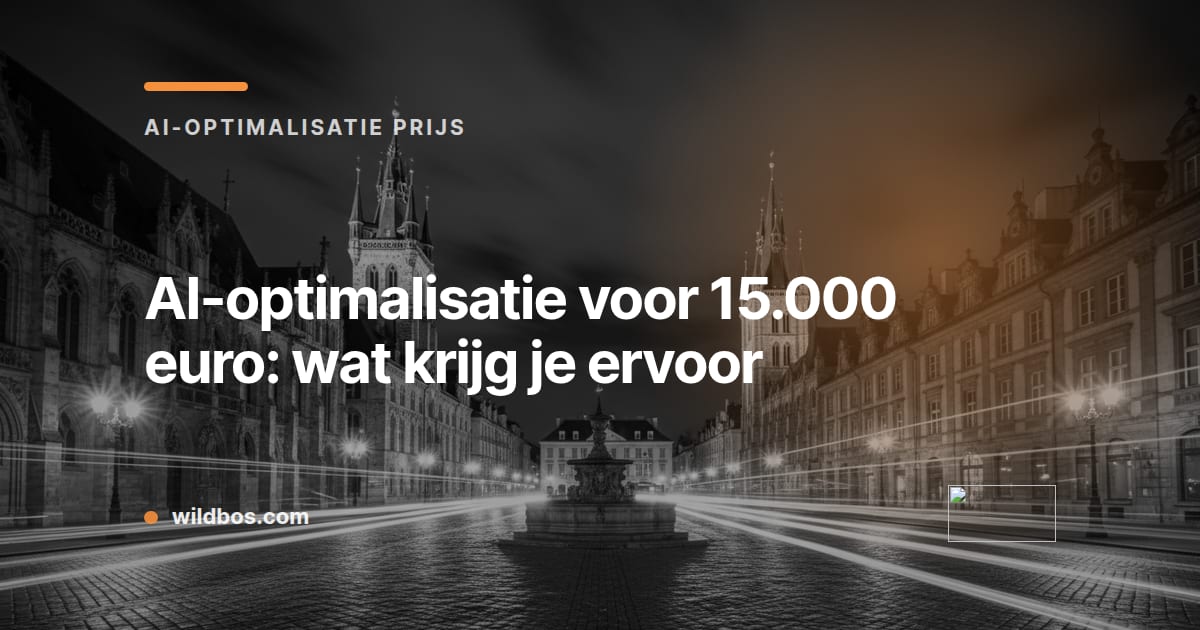 Merkkaart van Wildbos over AI-optimalisatie voor 15.000 euro en wat je daarvoor krijgt