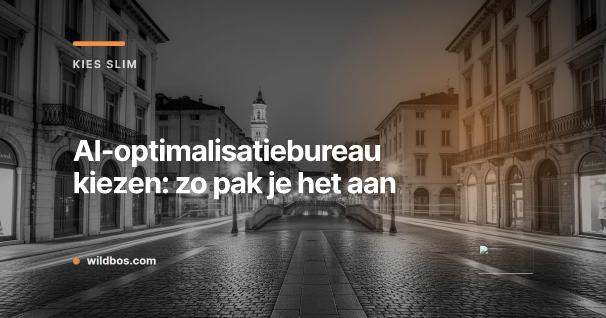 Kaart van Wildbos met tips voor het kiezen van een AI-optimalisatiebureau