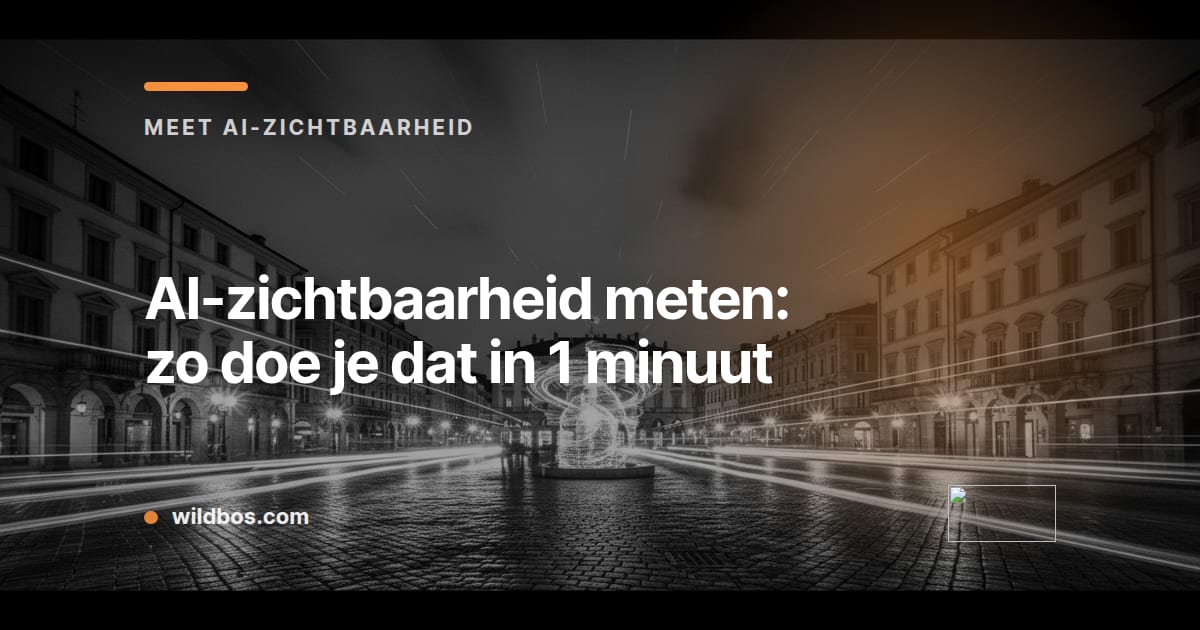 Wildbos-kaart over AI-zichtbaarheid meten in 1 minuut, met korte uitleg en stappen