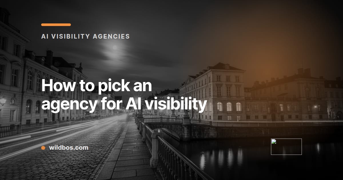 Wildbos brand card on choosing an agency for AI visibility