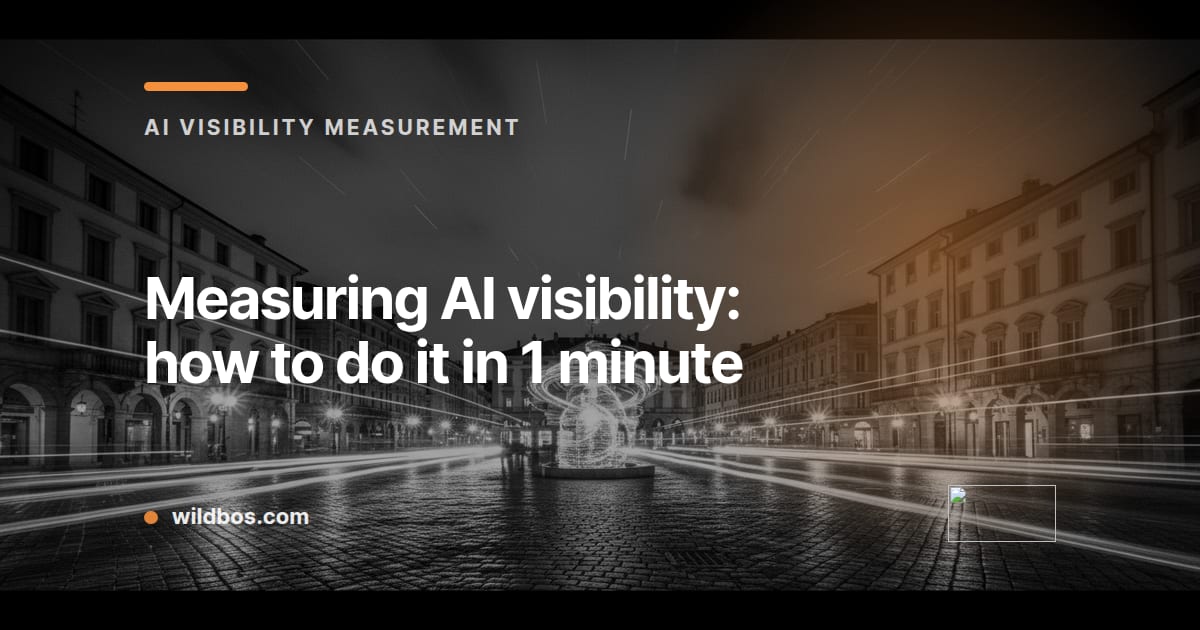 Wildbos brand card about measuring AI visibility in 1 minute