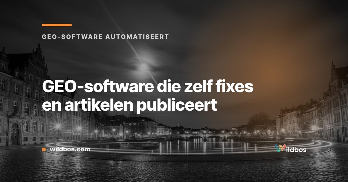 GEO-software die zelf fixes en artikelen publiceert