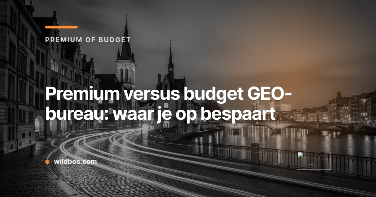 Kaart van Wildbos met de vergelijking tussen een premium en een budget GEO-bureau
