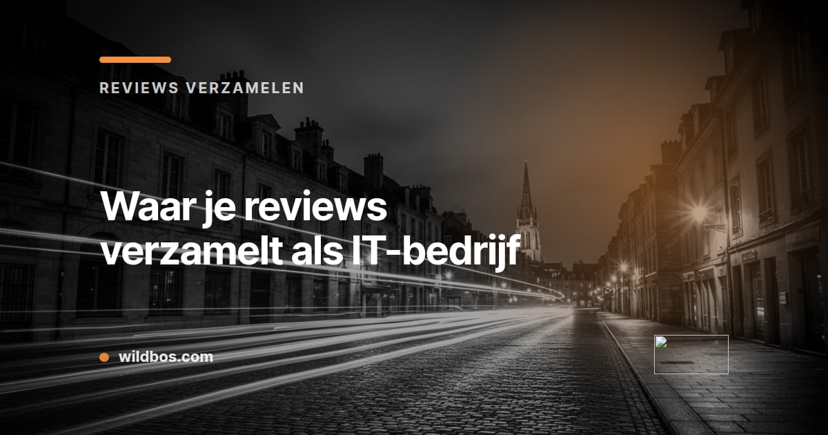 Kaart van Wildbos met de titel over waar IT-bedrijven reviews verzamelen