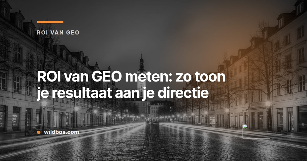 Kaart van Wildbos over het meten van ROI van GEO en het tonen van resultaat aan de directie