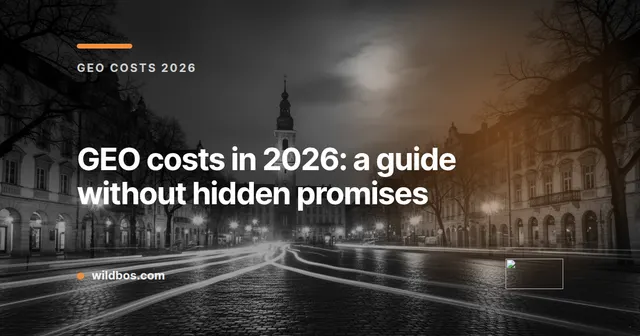 Map in Wildbos brand colors with heading about GEO costs in 2026