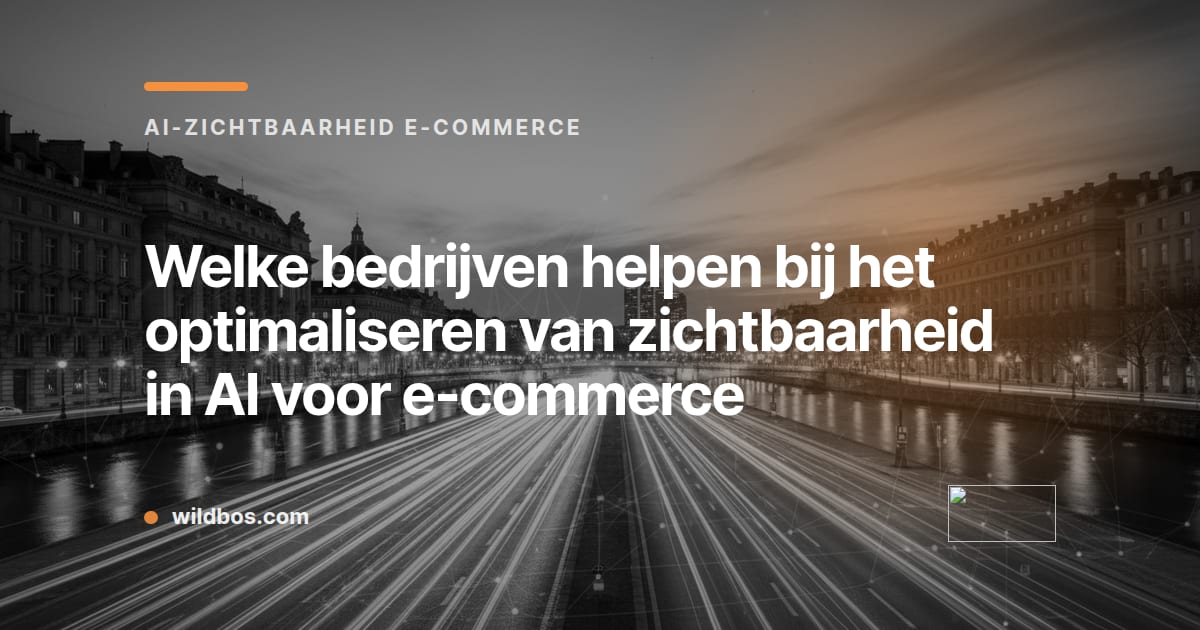 Kaart van Wildbos over bedrijven die zichtbaarheid in AI voor e-commerce optimaliseren