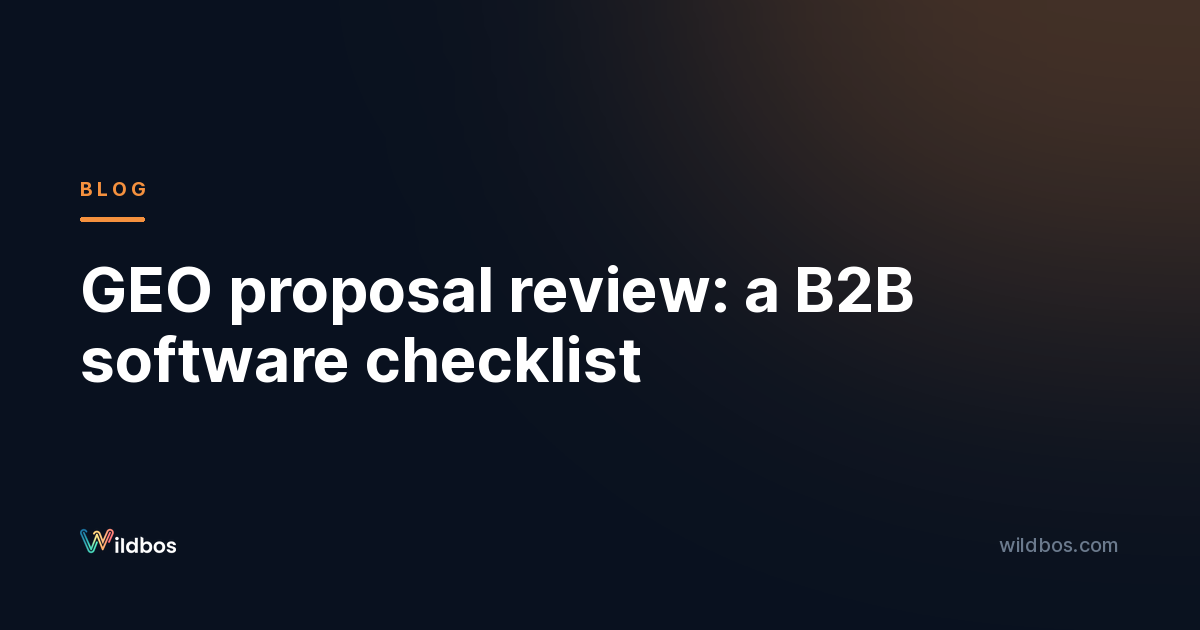 GEO proposal review: a B2B software checklist