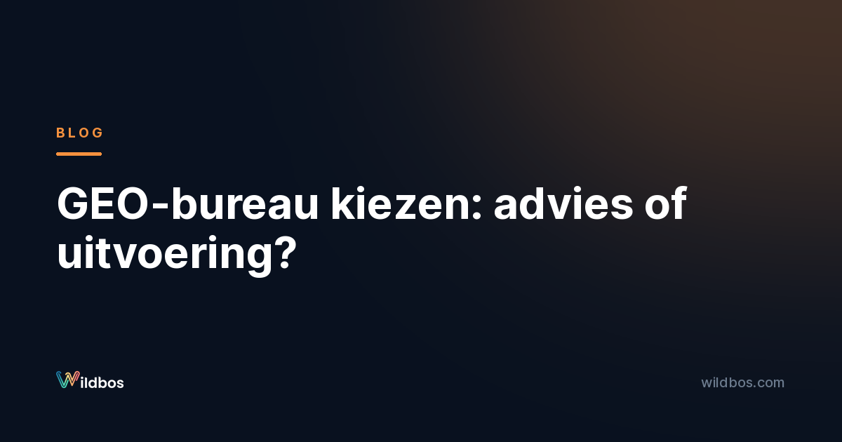 GEO-bureau kiezen: advies of uitvoering?