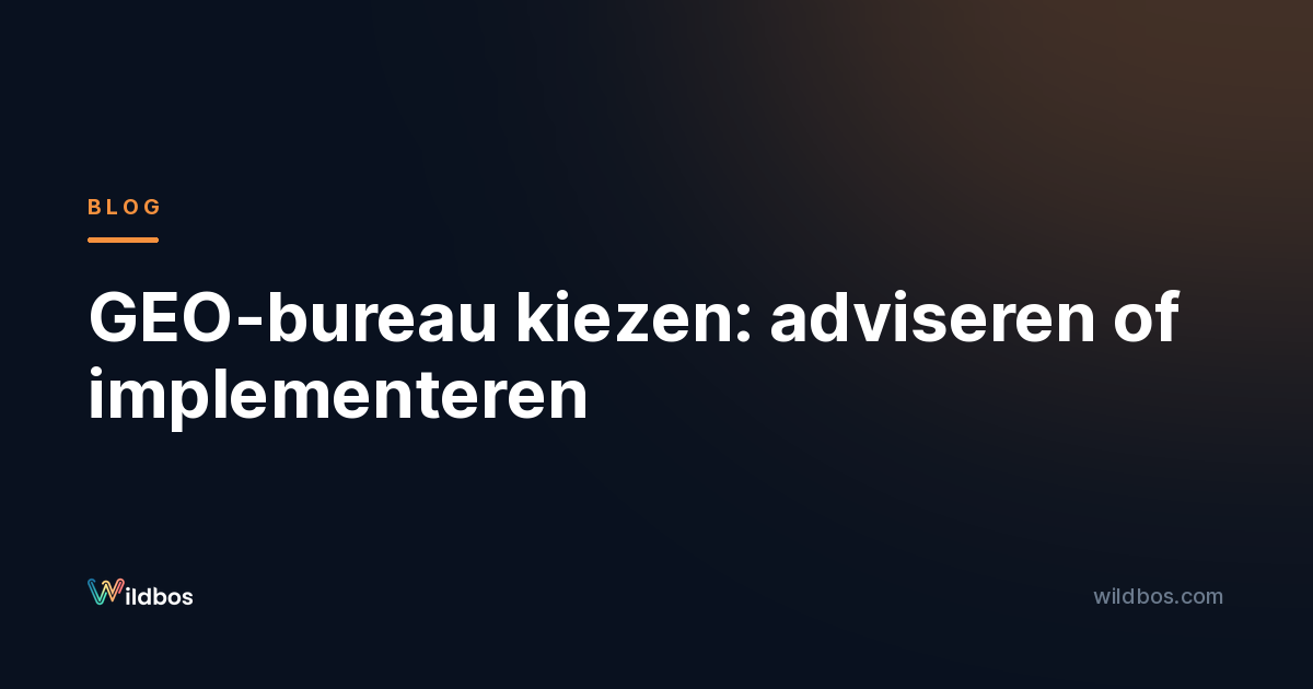 GEO-bureau kiezen: adviseren of implementeren