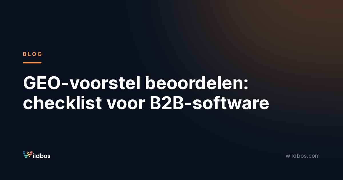GEO-voorstel beoordelen: checklist voor B2B-software
